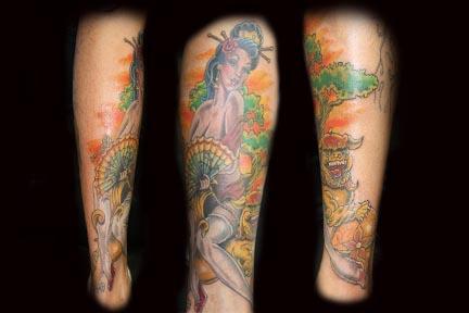 Tattoos - Mark Nattress - Geisha Oriental Pin Up Girl